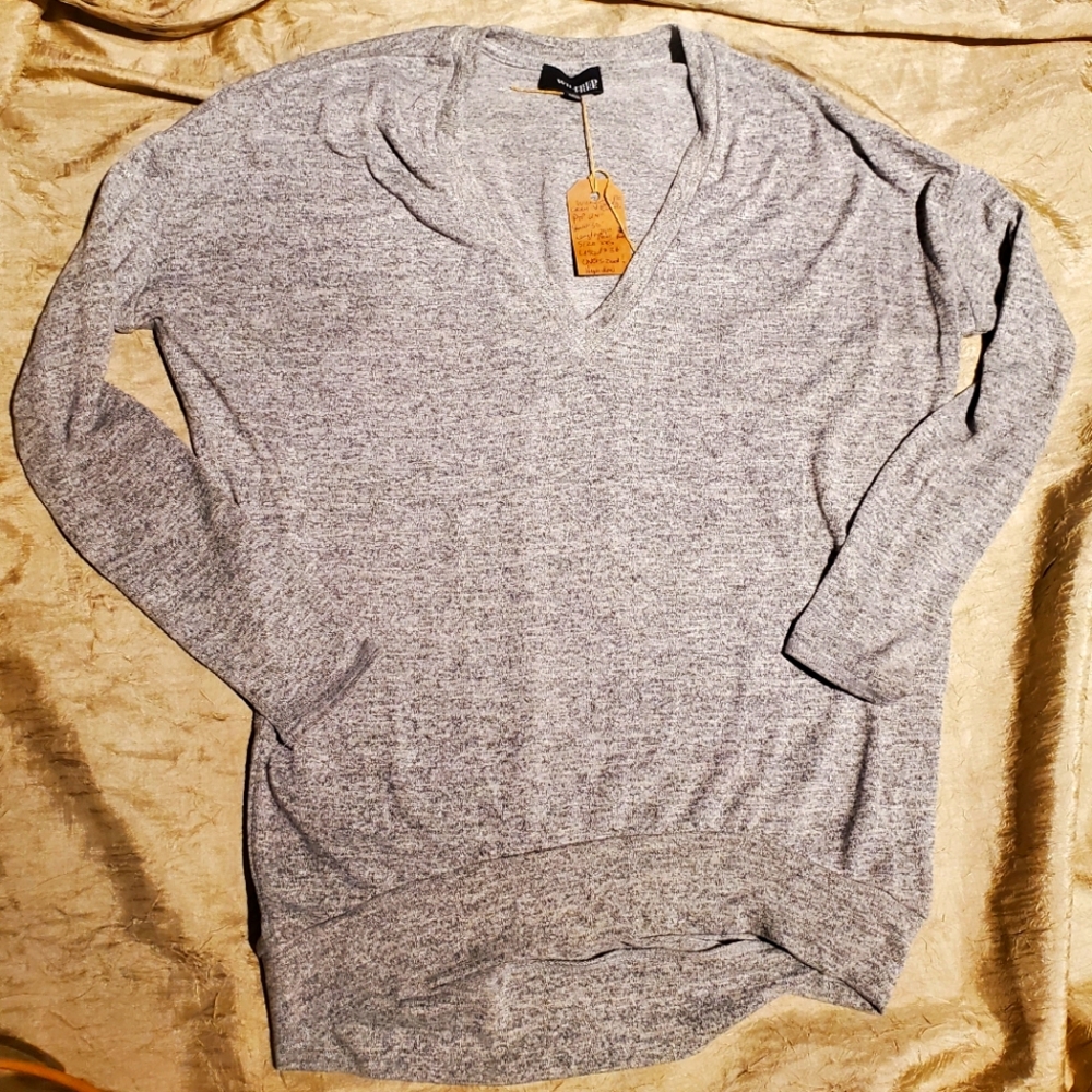 Aritzia Wilfred Grey V-neck Sweater